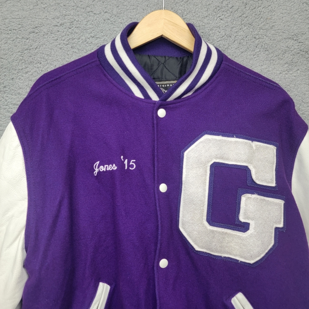 The Original Holloway Wool Leather Varsity Letterman  Gonzaga Jacket  XL  READ! - Picture 2 of 14
